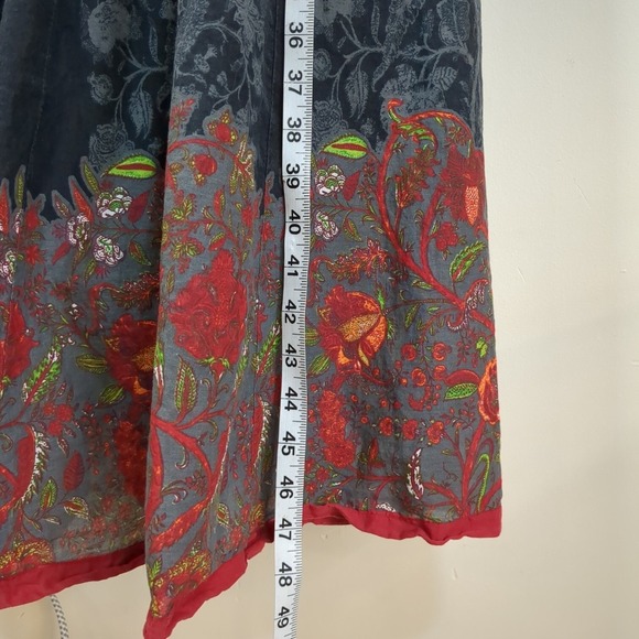 Biba women's floral Anarkali Dupatta 2pc set black/red, size 32 - Picture 6 of 13